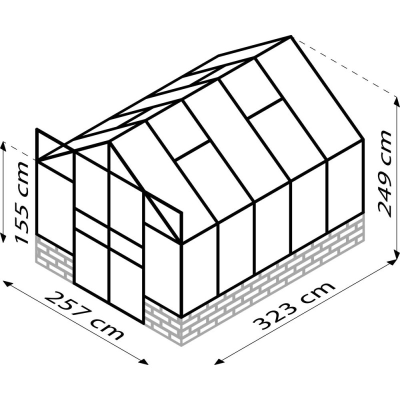 Serre en verre Cassandra aluminium anodisé 8