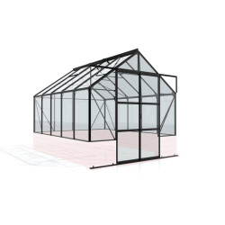 Serre en verre Cassandra aluminium noire 8