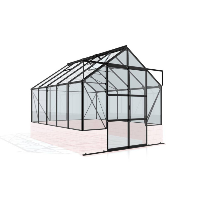 Serre en verre Cassandra aluminium noire 8