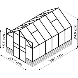 Serre en verre Cassandra aluminium anodisé 9