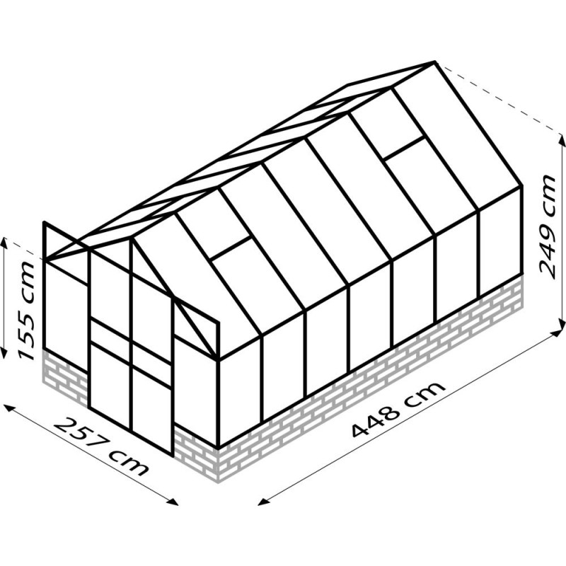 Serre en verre Cassandra aluminium anodisé 11