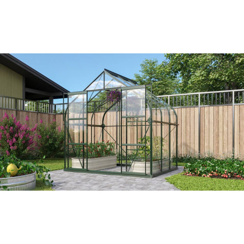 Serre en verre Dione verte 5 m² VITAVIA