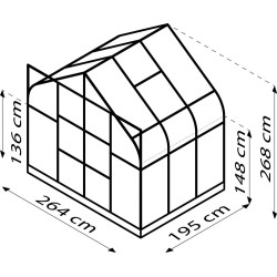 Serre en verre Dione verte 5 m² VITAVIA
