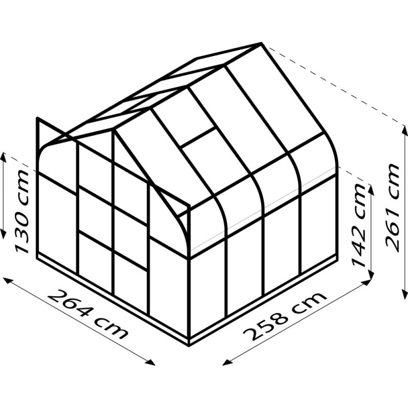 Serre en verre Dione noire 6