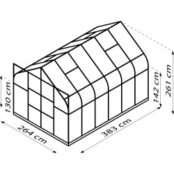 Serre en verre Dione aluminium anodisé 9