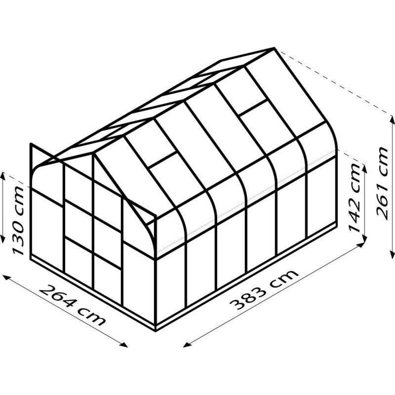 Serre en verre Dione noire 9