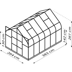 Serre en verre Dione verte 9