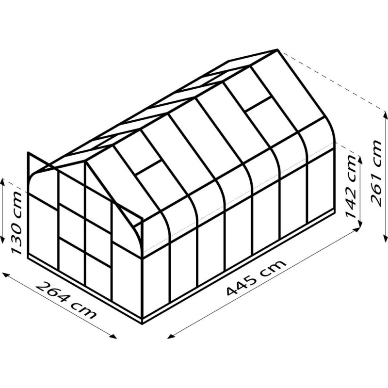 Serre en verre Dione noire 11