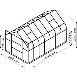Serre en verre Dione verte 11
