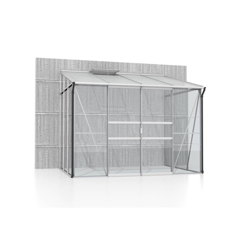 Serre adossée en verre Osiris aluminium anodisé 5