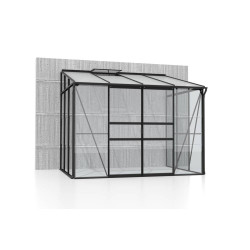 Serre adossée en verre Osiris noire 5