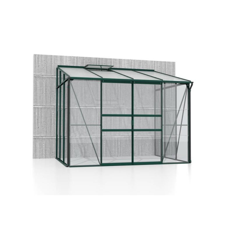 Serre adossée en verre Osiris verte 5