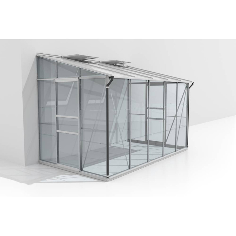 Serre adossée en verre Osiris aluminium anodisé 6