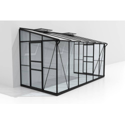 Serre adossée en verre Osiris noire 7