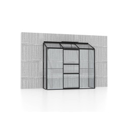 Serre adossée en verre Styx noire 1