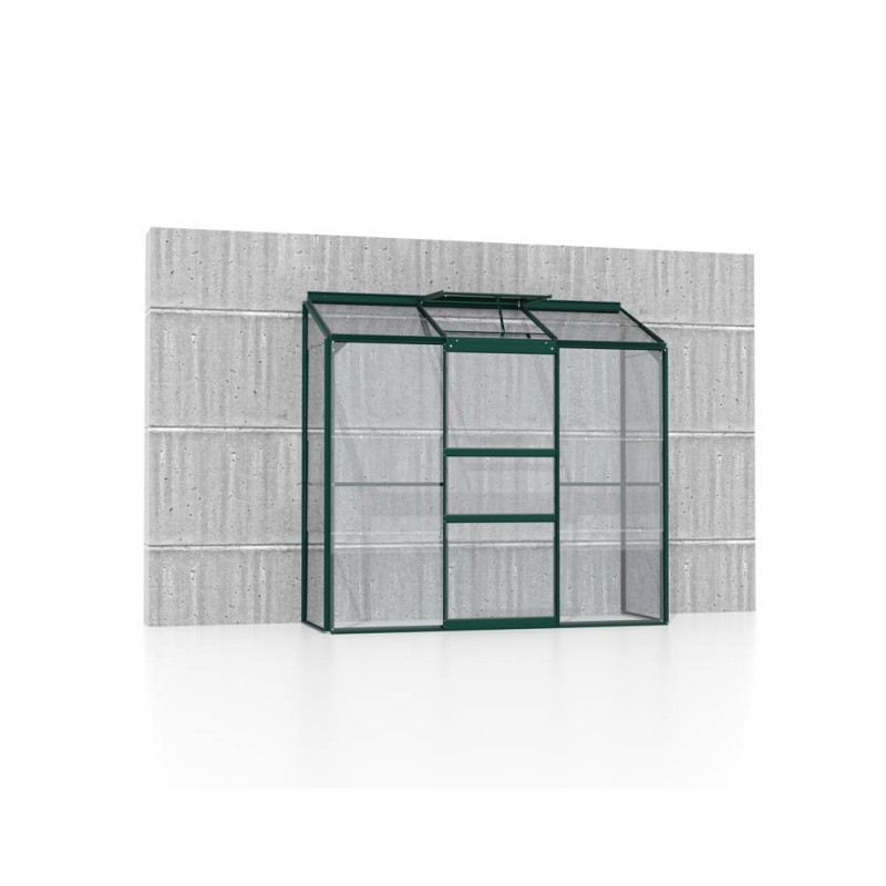 Serre adossée en verre Styx verte 1