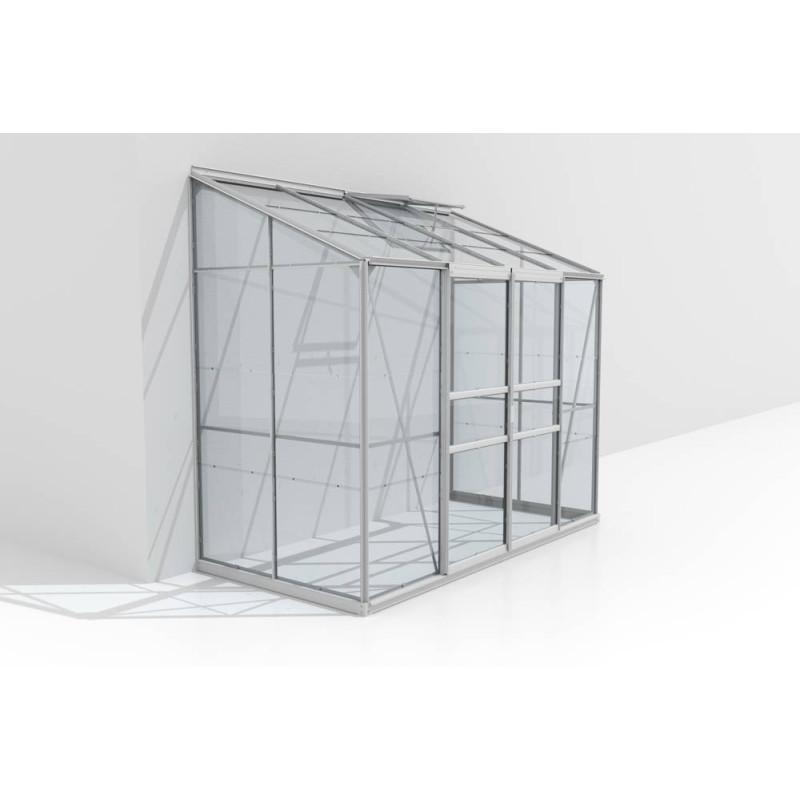 Serre adossée en verre Styx aluminium anodisé 3