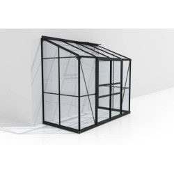 Serre adossée en verre Styx noire 3