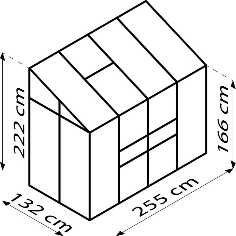 Serre adossée en verre Styx noire 3