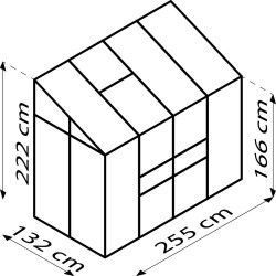 Serre adossée en verre Styx verte 3
