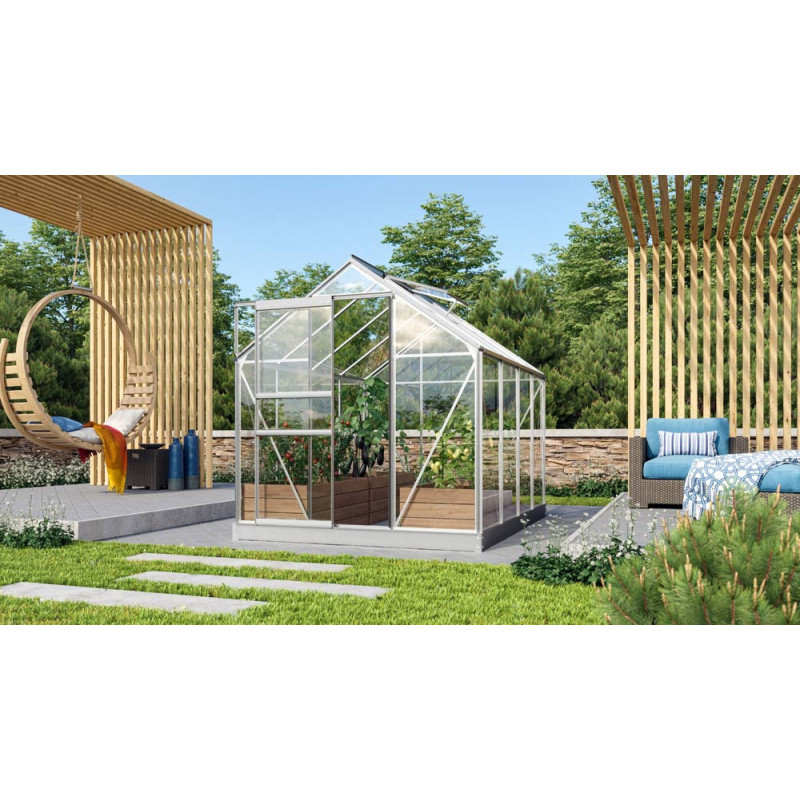 Serre en verre Venus aluminium anodisé 5 m² VITAVIA