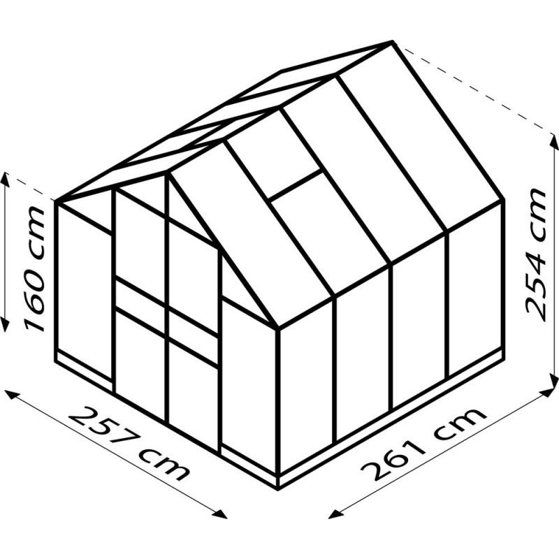Serre en verre Domus aluminium anodisé 6
