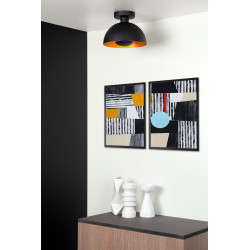 Plafonnier Siemon noir Ø 25 cm E27 40 W LUCIDE