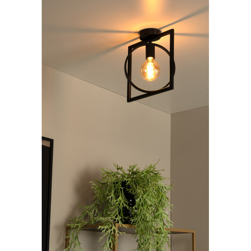 Plafonnier Suus noir E27 40 W LUCIDE