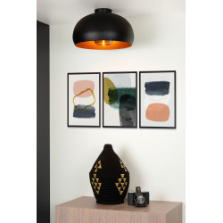 Plafonnier Sharan noir Ø 38 cm E27 60 W LUCIDE