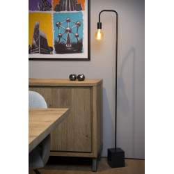 Lampadaire Lorin noir E27 40 W LUCIDE