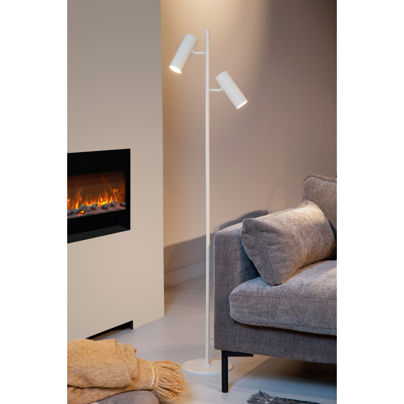 Lampadaire Clubs blanc GU10 2 x 40 W LUCIDE