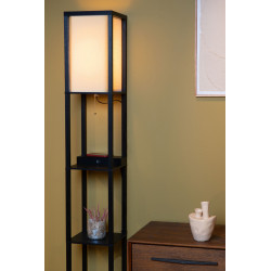 Lampadaire Menno noir E27 60 W LUCIDE