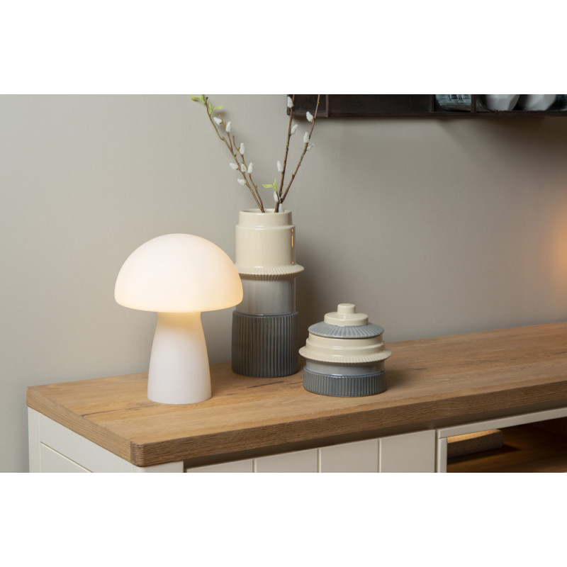 Lampe de table Fungo opalin E27 60 W LUCIDE