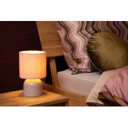 Lampe de table Woolly rose E14 40 W LUCIDE