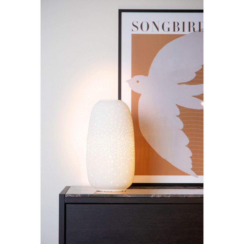 Lampe de table Flores blanche Ø 17