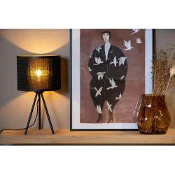 Lampe de table Tagalog noire Ø 26 cm E27 40 W LUCIDE