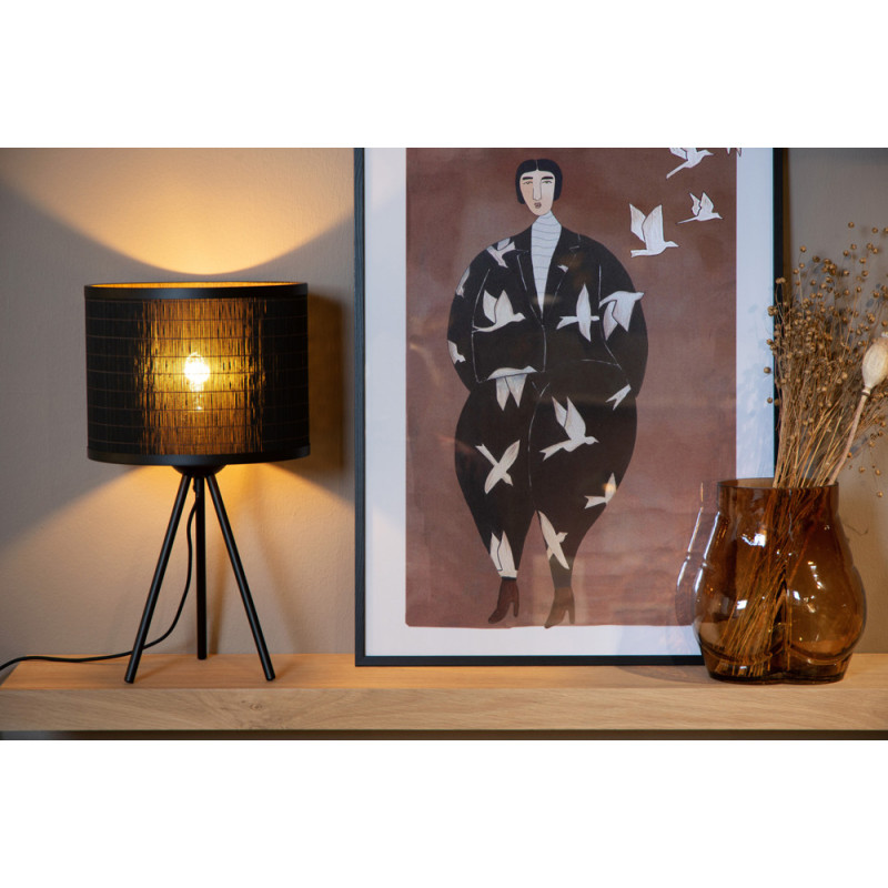 Lampe de table Tagalog noire Ø 26 cm E27 40 W LUCIDE