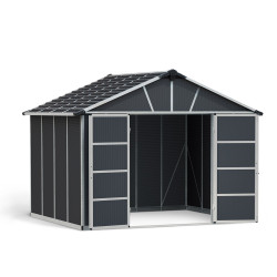 Abri de jardin en résine Yukon gris 3