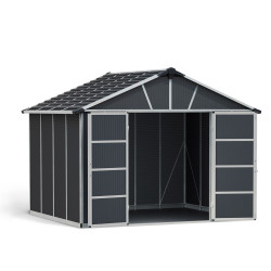 Abri de jardin en résine Yukon gris 3