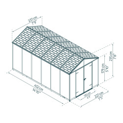 Abri de jardin en résine Rubicon gris 2