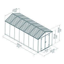 Abri de jardin en résine Rubicon gris 2