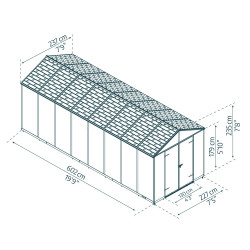 Abri de jardin en résine Rubicon gris 2