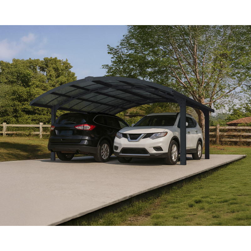 Carport en aluminium Arizona Breeze gris foncé 26