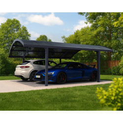 Carport en aluminium Arizona Wave gris foncé 26