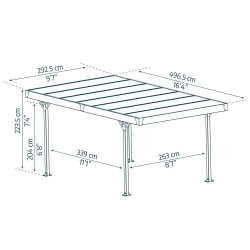 Carport en aluminium Palma gris foncé 8