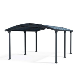Carport en aluminium Arcadia gris foncé 16