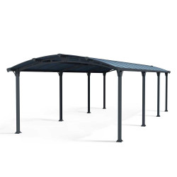 Carport en aluminium Arcadia gris foncé 28 m²