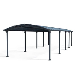 Carport en aluminium Arcadia gris foncé 35 m²