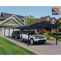 Carport en aluminium Arcadia gris foncé 35 m²