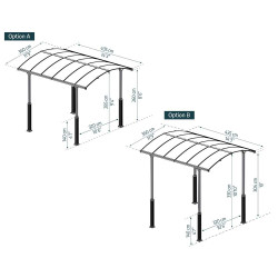 Carport en aluminium Alpine gris foncé 15